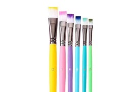 Pack 6 pinceles BOLONG colores punta recta